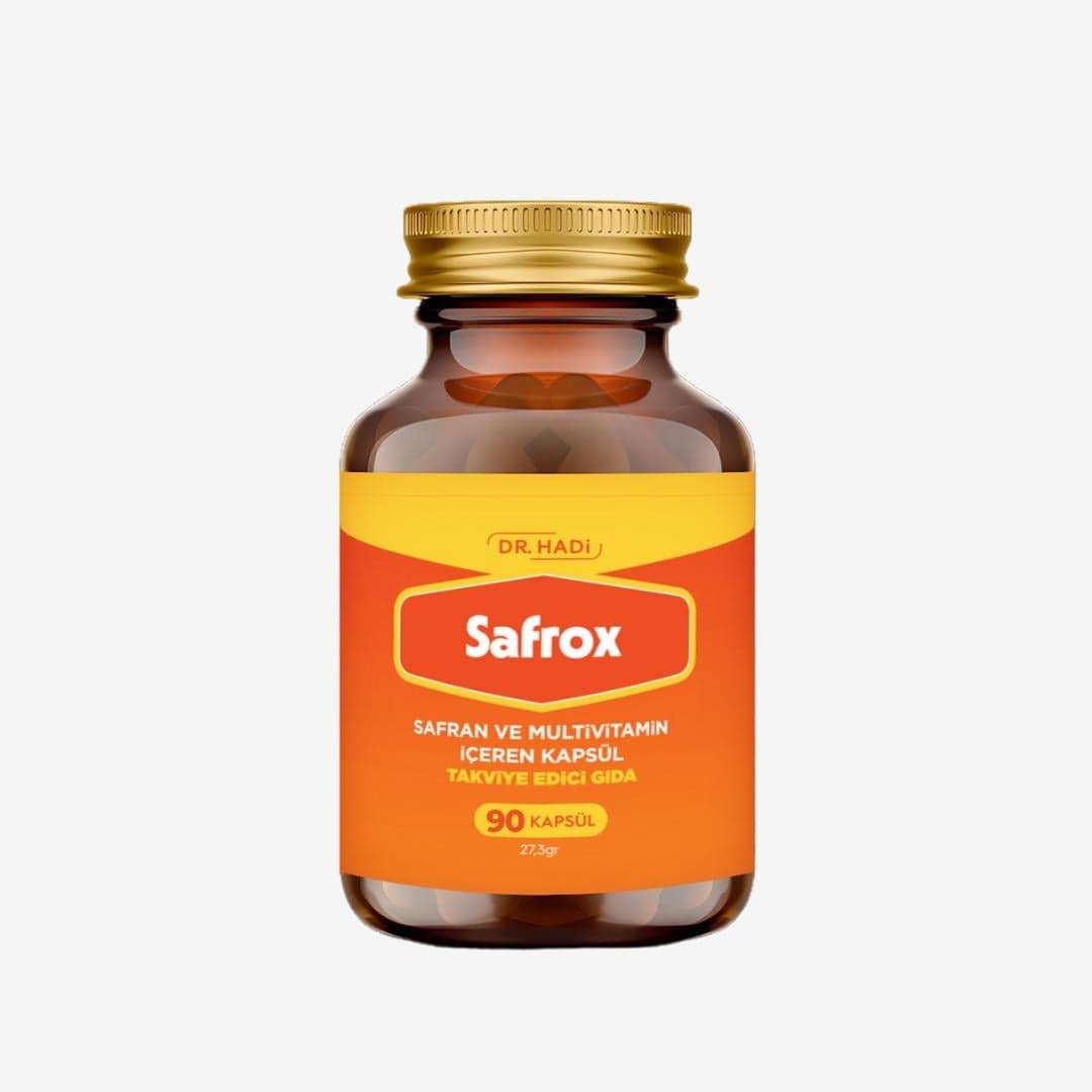 Dr. Hadi Safrox 90 kapsül şişe ambalajı